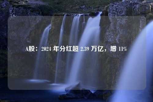 A股：2024 年分红超 2.39 万亿，增 11%