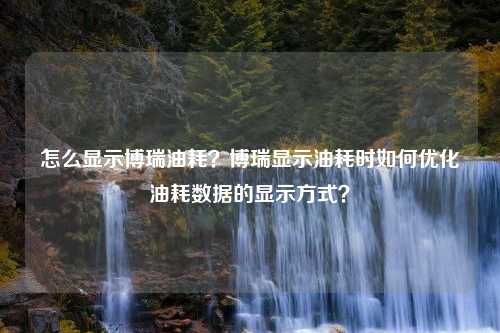 怎么显示博瑞油耗？博瑞显示油耗时如何优化油耗数据的显示方式？